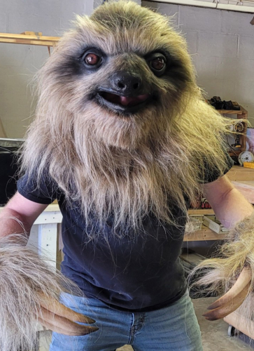 Animated Sloth Fur Mask and claws