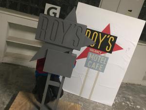 Miniature vintage motel sign models- Roy's primer