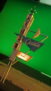 Miniature vintage motel sign models- shooting Oasis