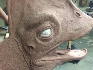 anzu dinosaur head sculpt in progress
