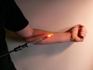 led glowing cold hot fire poker prop