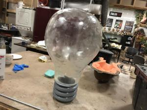resin and 3d printed light bulb prop